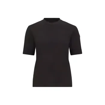 Moncler Embossed Logo T Shirt T Shirt Women's Black