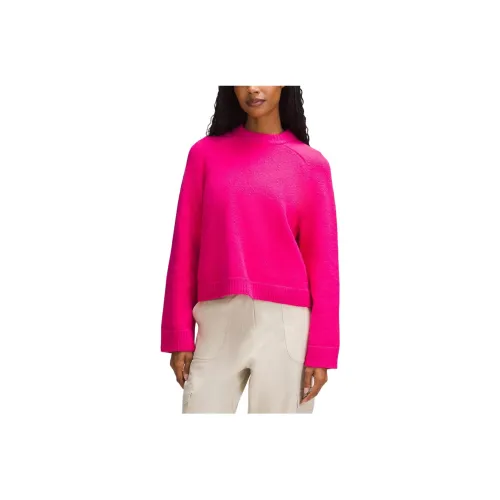 Lululemon Brushed Cotton Merino Blend Crewneck Sweater Women's Pink