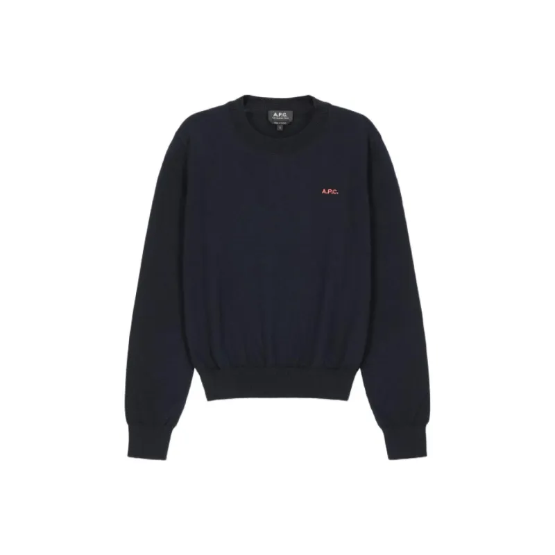 A.P.C Logo Embroidered Crewneck Sweatshirt-0