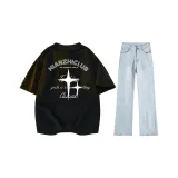 Black+Light Blue Jeans