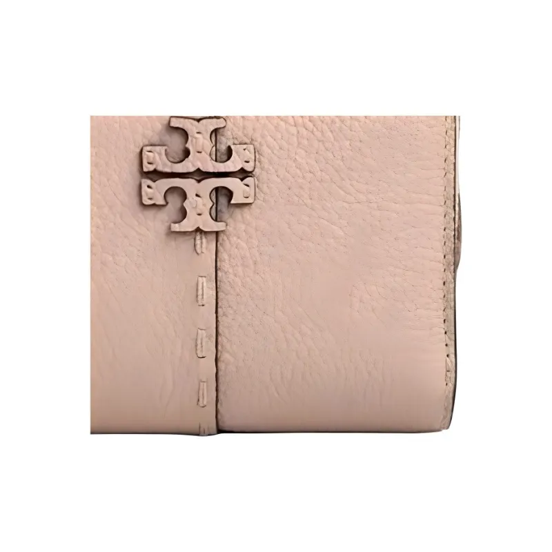 TORY BURCH McGraw Litchi Grain Leather Coin Purses Wallets Women's Pink-2