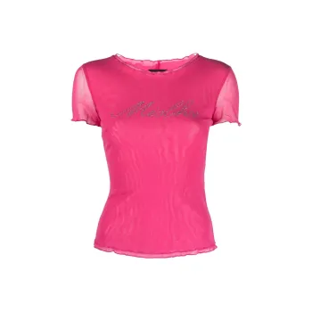 Misbhv Logo-Embellished Mesh Crewneck T-Shirt