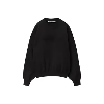 Alexander Wang Embossed Logo Ribbed Pullover Black