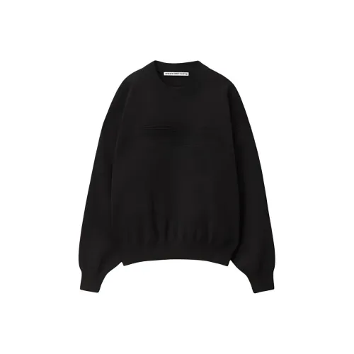 Alexander Wang Embossed Logo Ribbed Pullover Black
