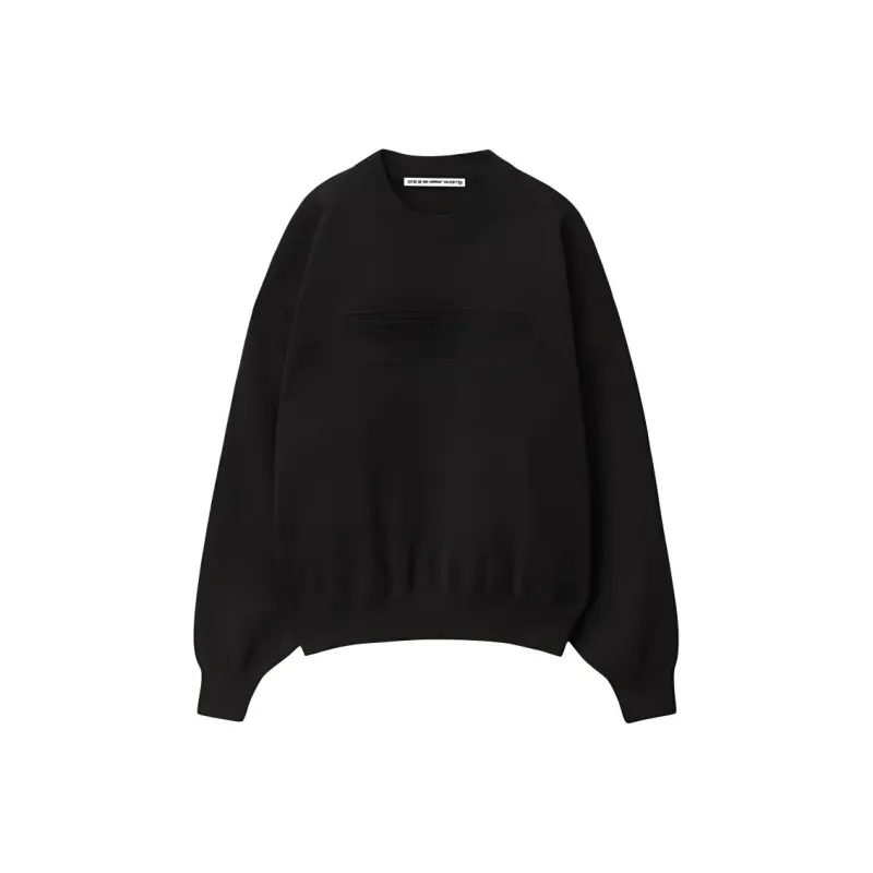 Alexander Wang Embossed Logo Ribbed Pullover Black-0