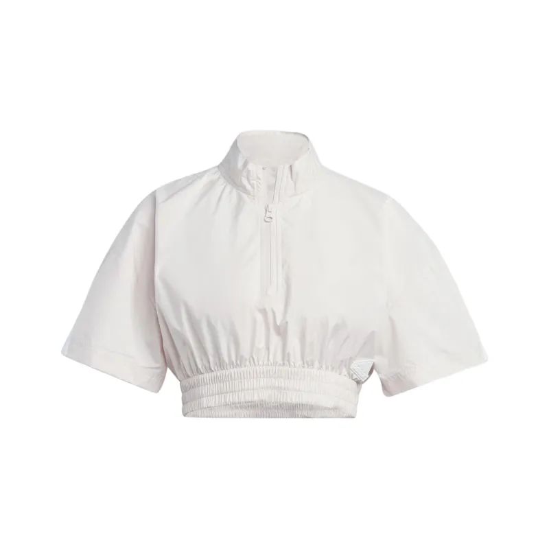 Adidas Future Icons Woven T-Shirt Crop Tops Women's Beige-0