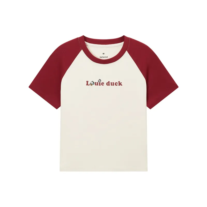 Hotwind T Shirt Women's Beige Red-0