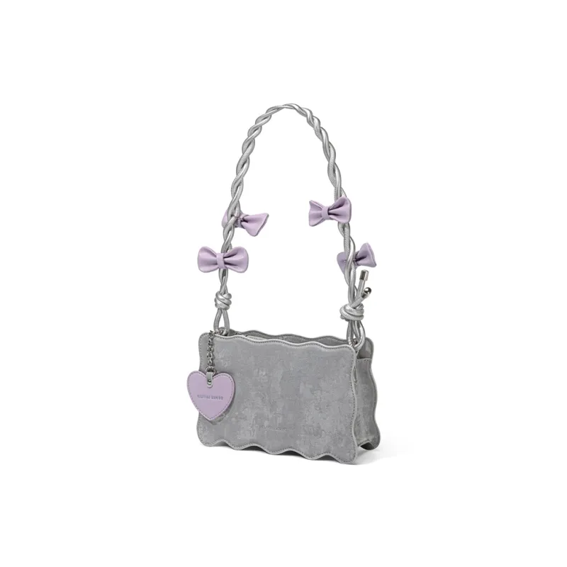 CinvaiKrose Synthetic Leather Shoulder Bag French Shoulder Bag Small Square Bag Small Size Women's Ecru/Silver-7