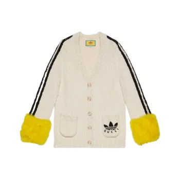 GUCCI X Adidas Cardigan White/Yellow Cuffs