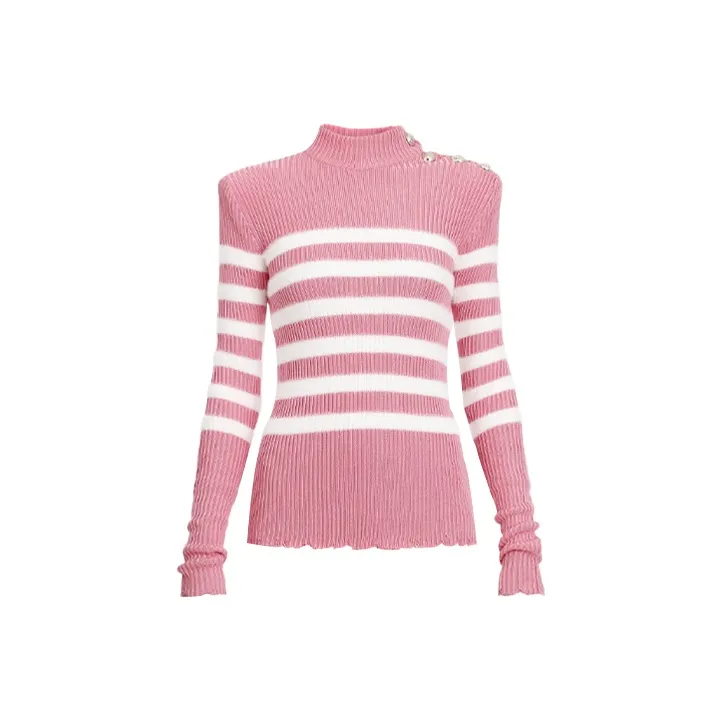 BALMAIN Loose Fit Sweater Women's Pink-0