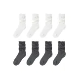 8-Pack (White 4+Dark Heather Gray 4)