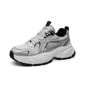 JEEP SPIRIT Slip Resistant, Abrasion Resistant, Breathable, Height Increasing Low Top Chunky Sneakers Men's