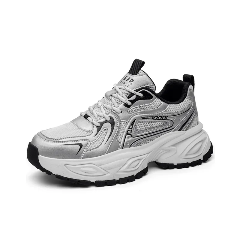 JEEP SPIRIT Slip Resistant, Abrasion Resistant, Breathable, Height Increasing Low Top Chunky Sneakers Men's-0