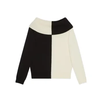GUCCI Chunky Wool Colour block Cardigan