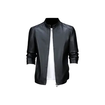 Devanro Leather Jacket Men's Black