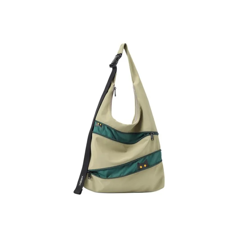 NOXXON Nylon Shoulder Bag Women's Custard/Powder Apricot/Army Green-8