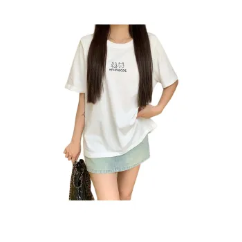 Mu Xiao Xin T Shirt Women's Front And Back Print White