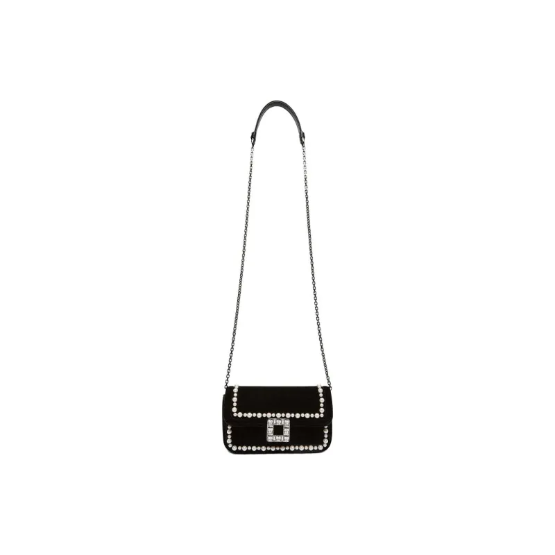 Roger Vivier Jeu De Fille Embellished Velvet Clutch Bag-1