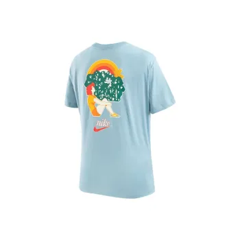 Nike Women'ss Retro Logo Cartoon Print Crewneck T Shirt Blue