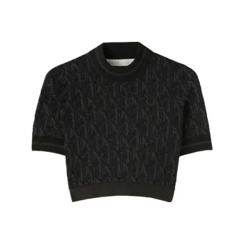 PALM ANGELS Monogram Jacquard Knitted Cropped Top