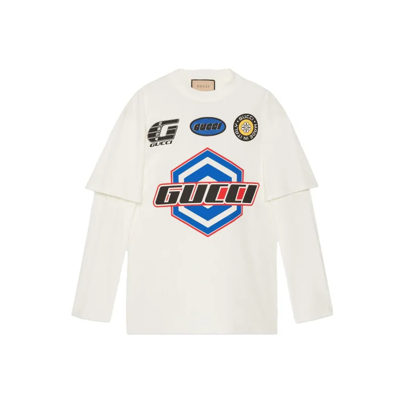 GUCCI Cotton Jersey T Shirt Off White-0