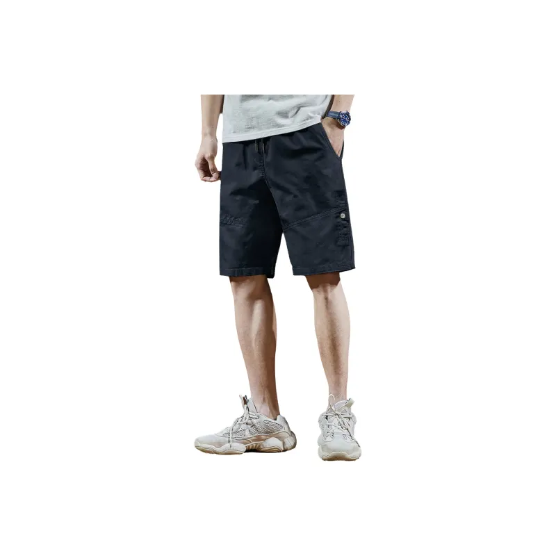 Tonlion Casual Shorts Men Navy Blue-0