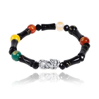 FOREVER MELODY Colored Glaze Jade Bracelets Men's