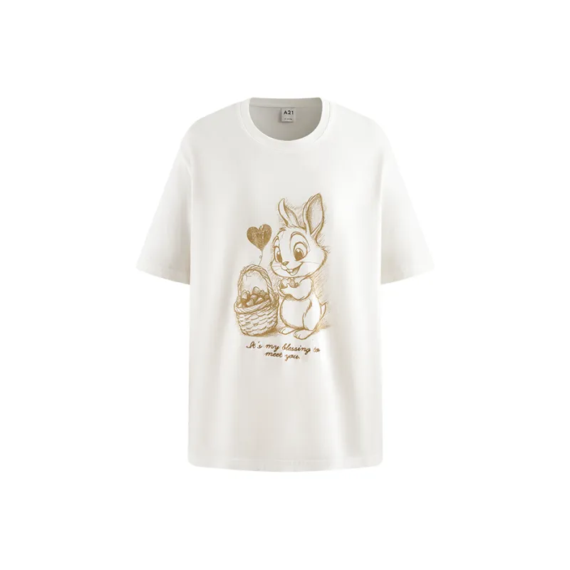 A21 T Shirts Women's Ecru-0
