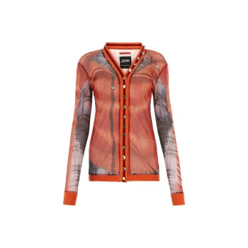 Y/Project Button-Up Graphic Printed Cardigan
