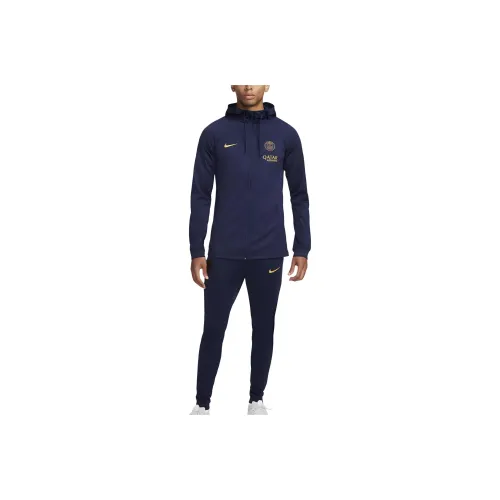 Nike Dri FIT Sport Paris Saint Germain Strike Soccer Jersey Set Men's Black Blue/Black Blue/Black Blue/Gold Suede