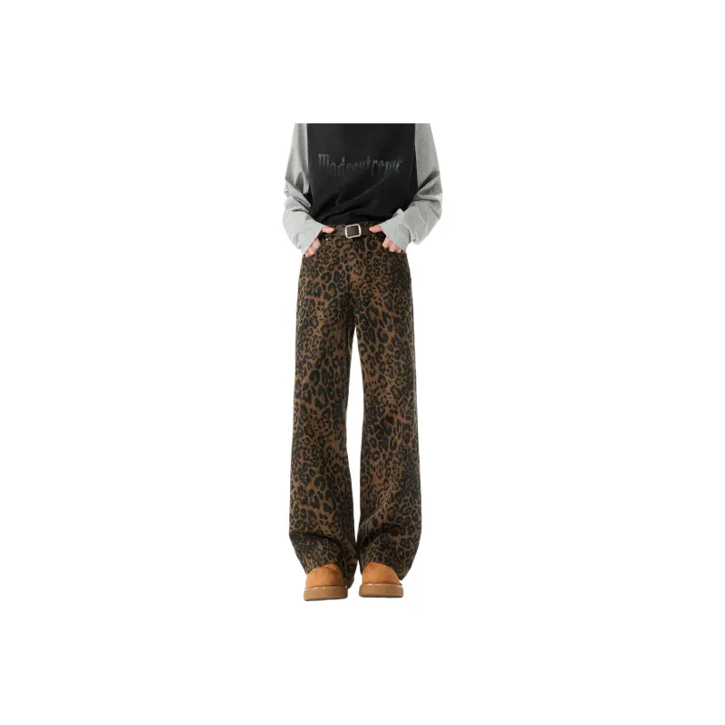TUCANO Jeans Unisex Brown Leopard Print-0