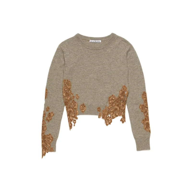 Acne Studios Lace Trim Crewneck Jumper-0