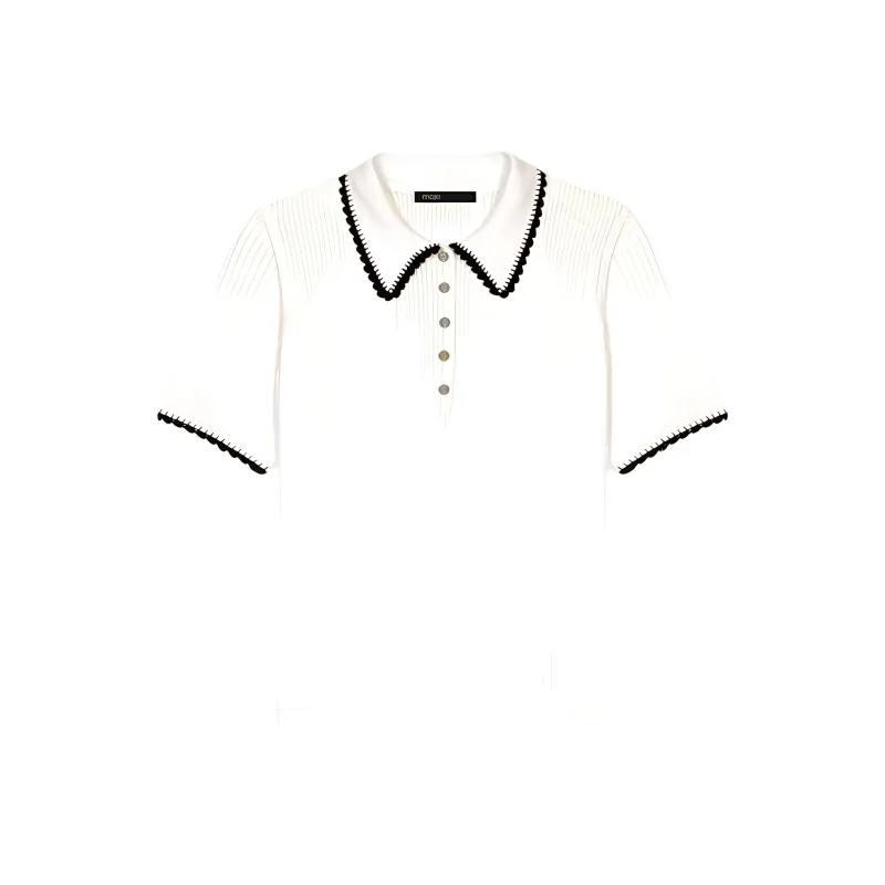 Maje Knitted Polo Top-0