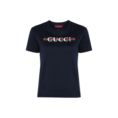GUCCI Logo Printed Jersey T Shirt