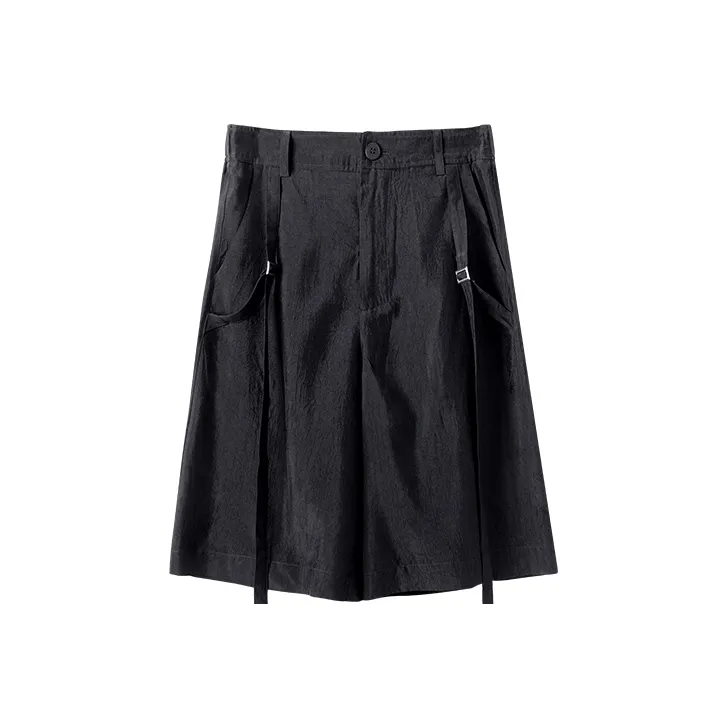 HUANXIANGZHE Casual Shorts Unisex Black-0