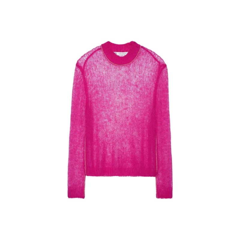 ZARA Sweater Women's Dark Purple Red-0