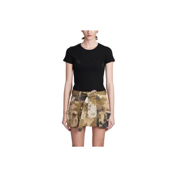 Blumarine Logo Embellished Crewneck T Shirt