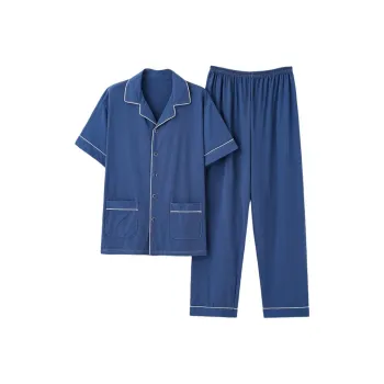 Lan Miao Pajama Set Men's Dark Blue