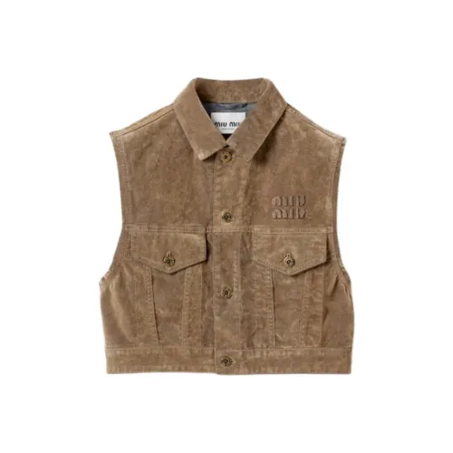 MIU MIU Tank Tops Women's Brown