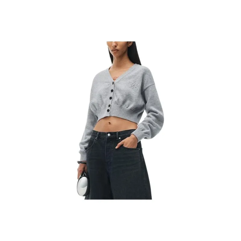 Alexander Wang Logo-embossed Cropped Cardigan-3