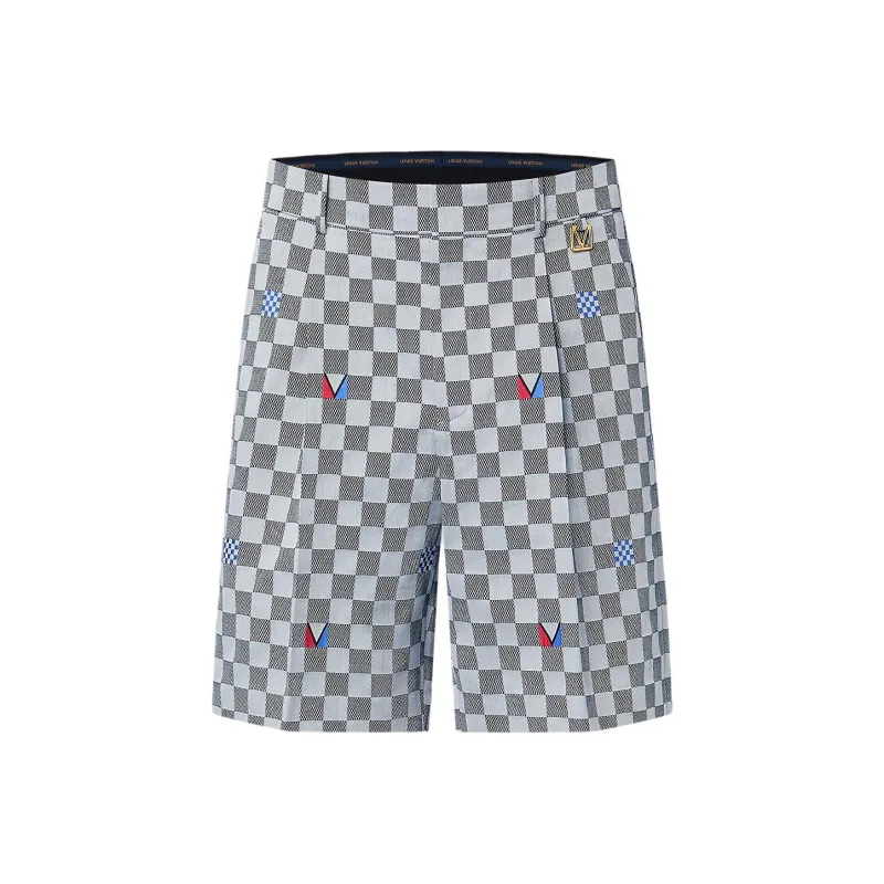LOUIS VUITTON Damier Cotton Tailored Shorts-0