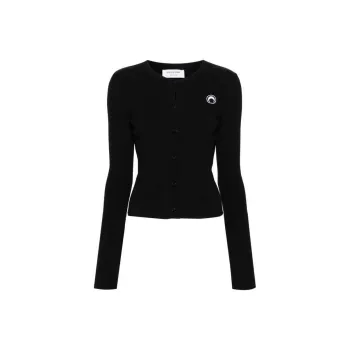 Marine Serre Crescent Moon embroidered Knitted Cardigan