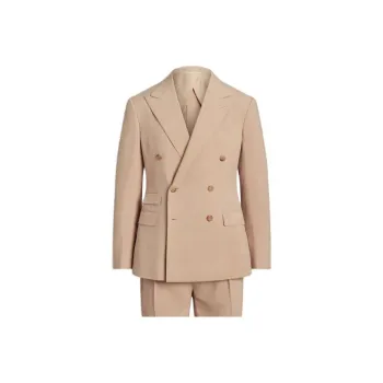 Polo Ralph Lauren Kent Handmade Silk Shantung Suit Business Suits Men's Khaki