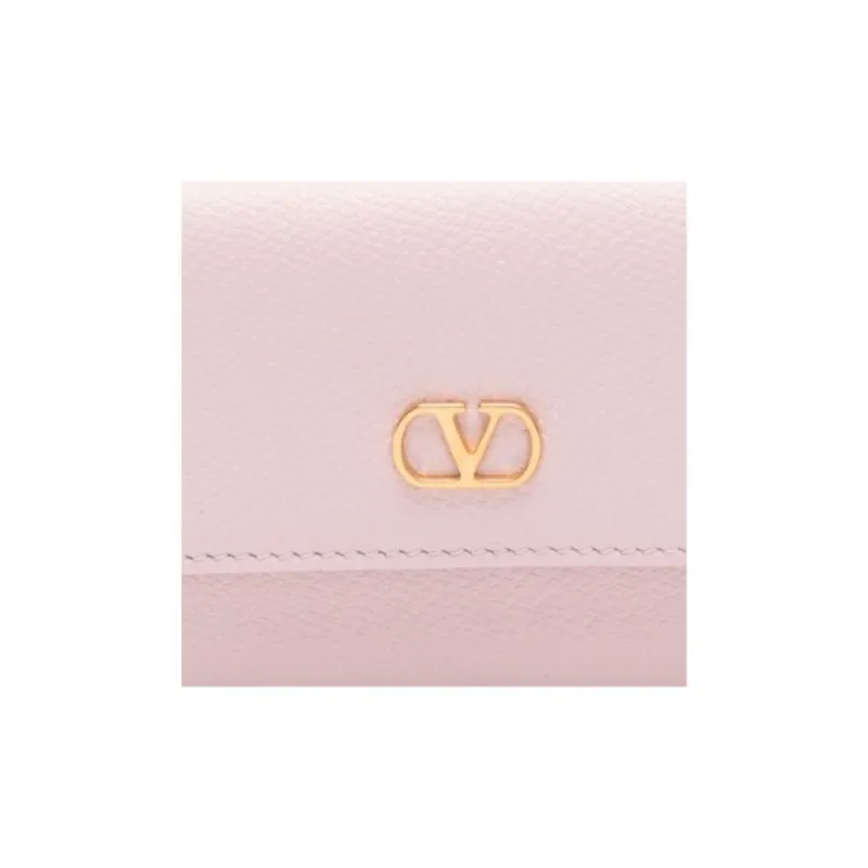 Valentino Vlogo Leather Wallet Women's Pink-3