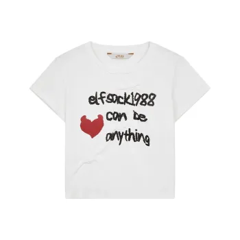 ELF SACK T Shirt Women's Heart White