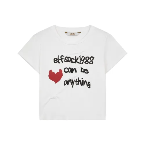 ELF SACK T Shirt Women's Heart White