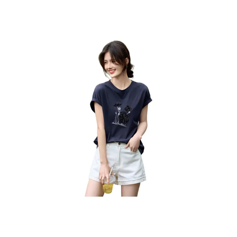 XWI T Shirts Women's Navy Blue-0