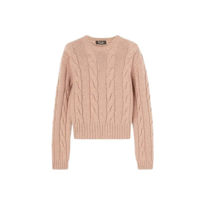 Loro Piana Napier Crew Neck Sweater Women's Brown-0