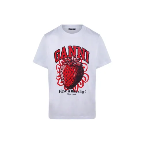 GANNI T Shirts Women's White