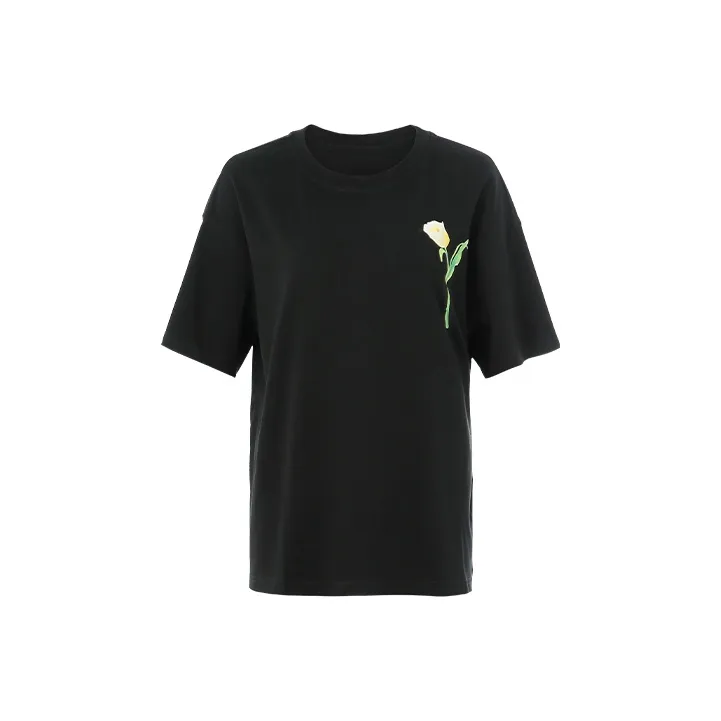 Gyokuu Elbow-Length Sleeved T-Shirt Women's Black-0